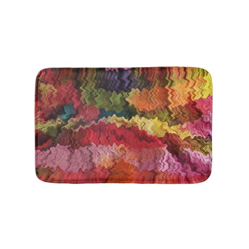 Colorful Fabric Abstract Bath Mats | Zazzle