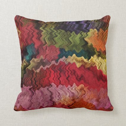 Colorful Fabric Abstract Throw Pillow