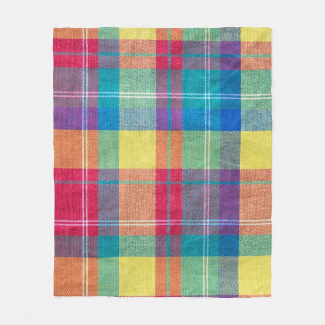Colorful fabric plaid, cloth texture. fleece blanket (Front)