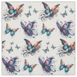 Colorful fabric with butterfly pattern