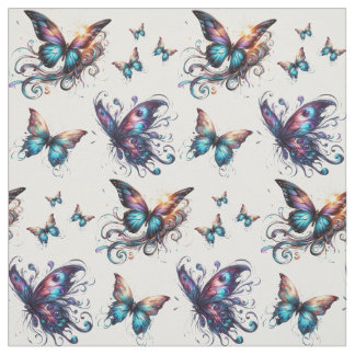Colorful fabric with butterfly pattern