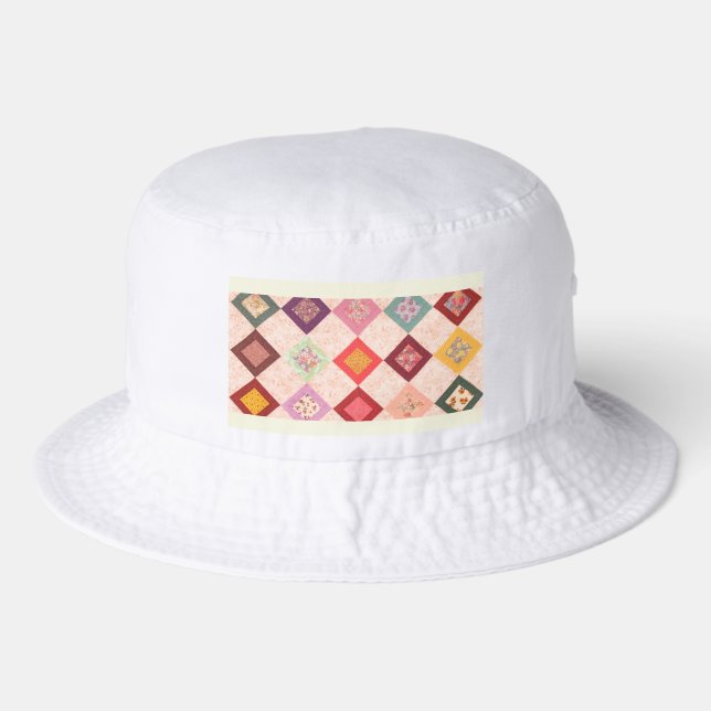 Colorful Fabrics Pattern Bucket Hat (Front)