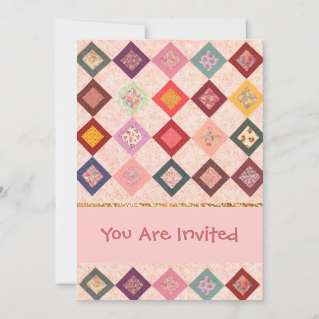 Colorful Fabrics Pattern Invitation (Front)