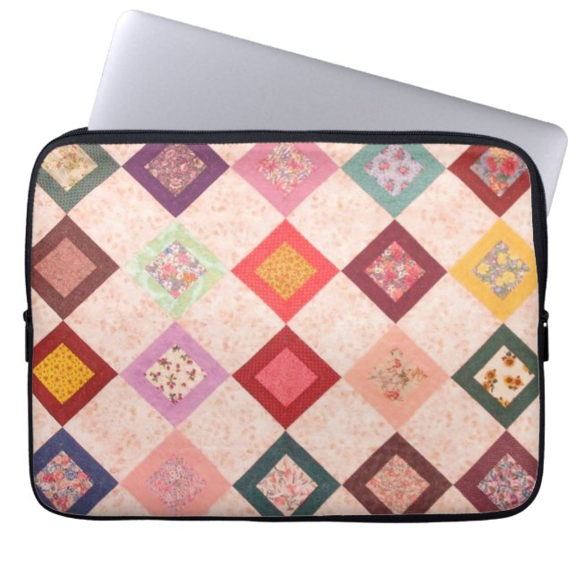 Colorful Fabrics Pattern Laptop Sleeve (Front)