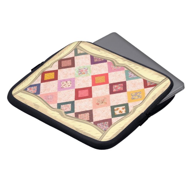 Colorful Fabrics Pattern Laptop Sleeve (Front Top)