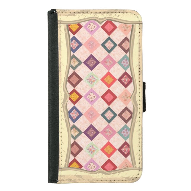 Colorful Fabrics Pattern  Samsung Galaxy Wallet Case (Front)