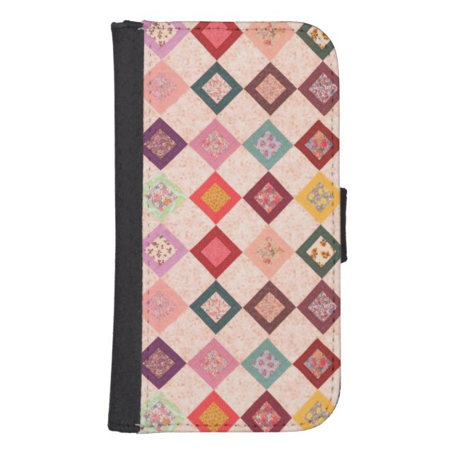 Colorful Fabrics Pattern Samsung Galaxy Wallet Case (Front)