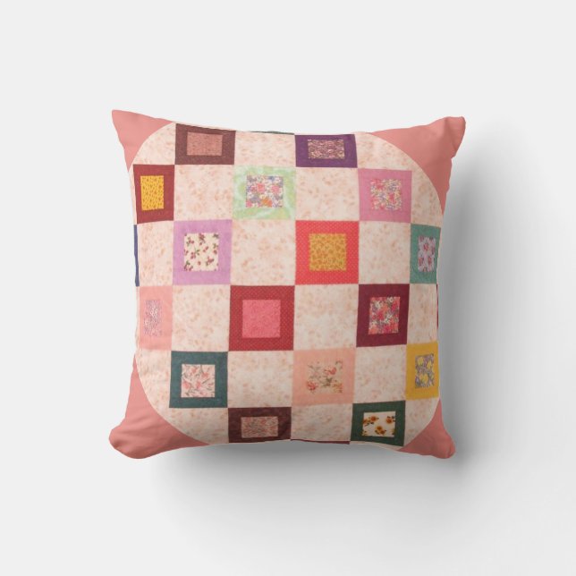 Colorful Fabrics Pattern Throw Pillow (Front)