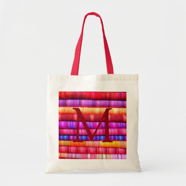 Colorful Fabrics Textile Rolls Tote Bag (Front)