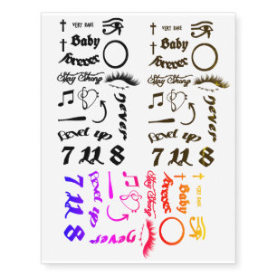 Colorful Face temporary tattoos