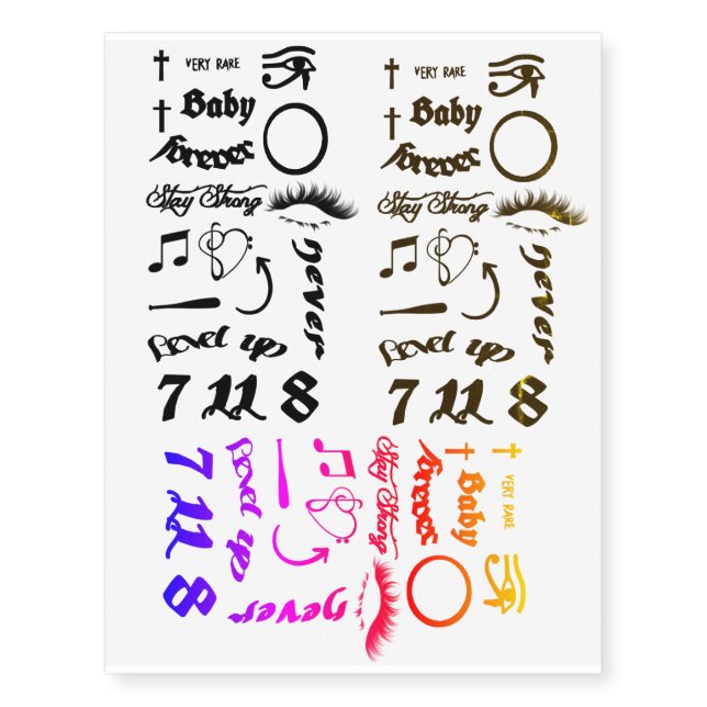Colorful Face  temporary tattoos (Front)