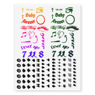 Colorful Face temporary tattoos