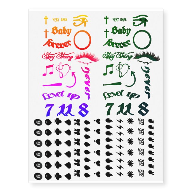 Colorful Face  temporary tattoos (Front)