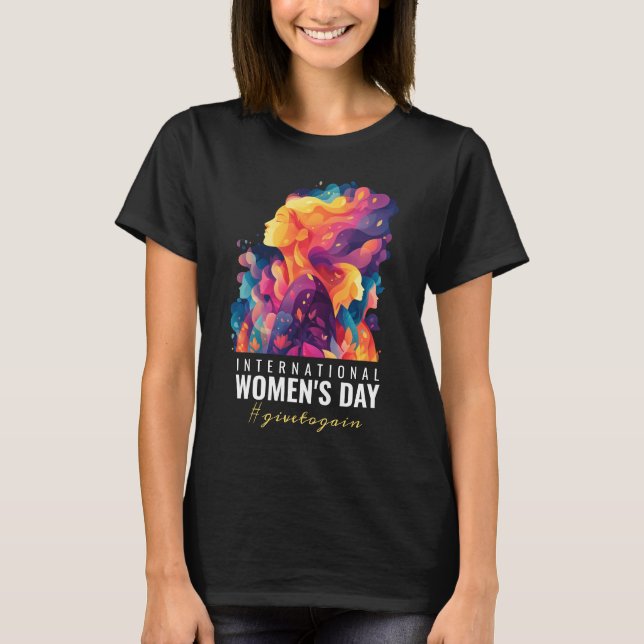 Colorful Faces Abstract Women's Day | IWD T-Shirt (Front)
