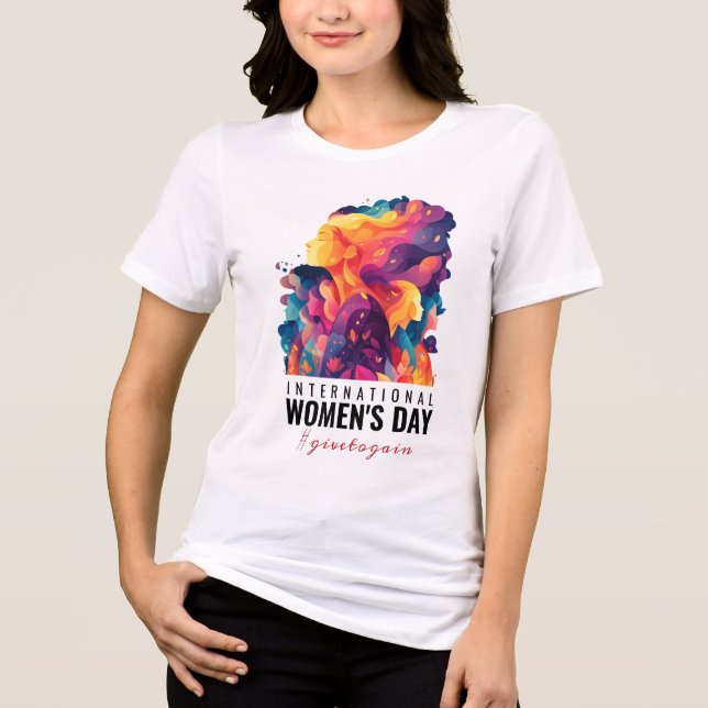 Colorful Faces Abstract Women's Day | IWD Tri-Blend Shirt (Front)