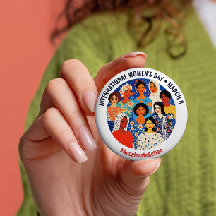 Colorful Faces   International Women's Day   IWD Button