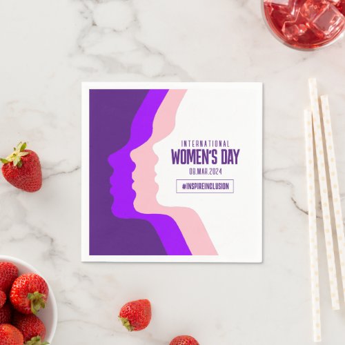 Colorful Faces International Womens Day March 8 Napkins