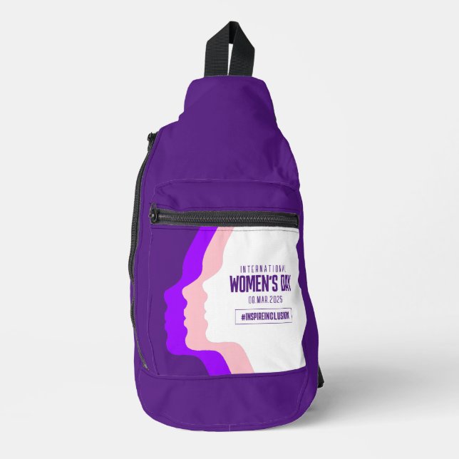 Colorful Faces International Women's Day March 8 Sling Bag (Front)