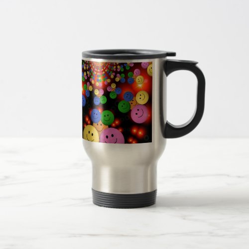 Colorful Faces Jamboree Travel Mug