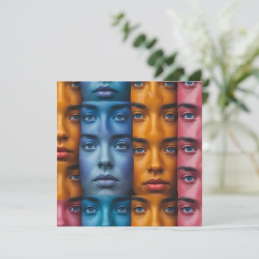 Colorful Faces Pattern (Standing Front)
