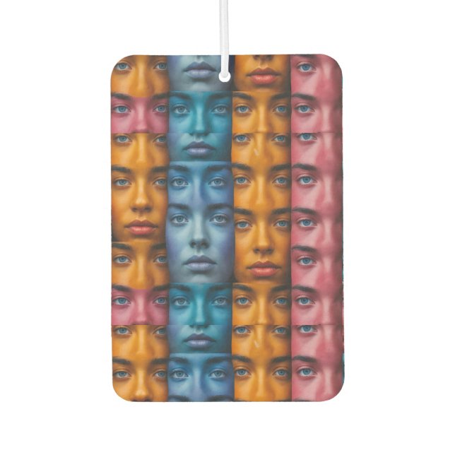 Colorful Faces Pattern Air Freshener (Front)