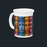 Colorful Faces Pattern Beverage Pitcher<br><div class="desc">Artwork by Brady Arnold</div>