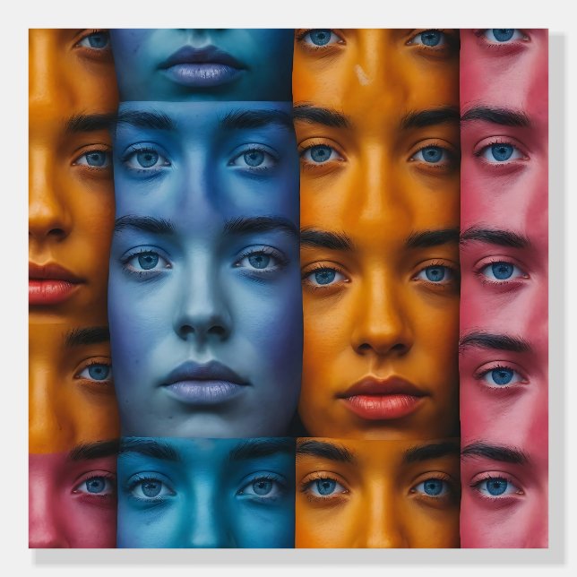 Colorful Faces Pattern Foam Board (Front)