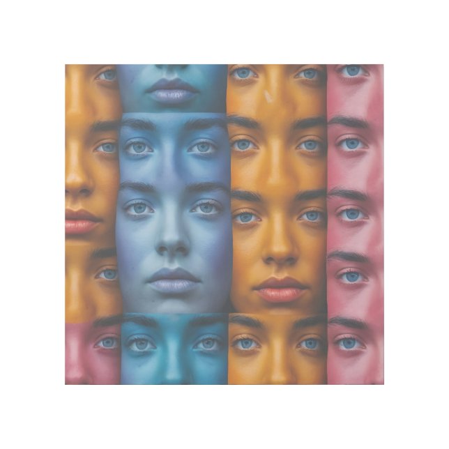 Colorful Faces Pattern Gallery Wrap (Front)