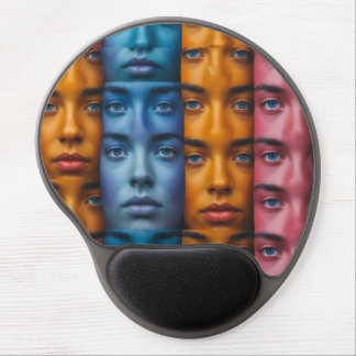 Colorful Faces Pattern Gel Mouse Pad
