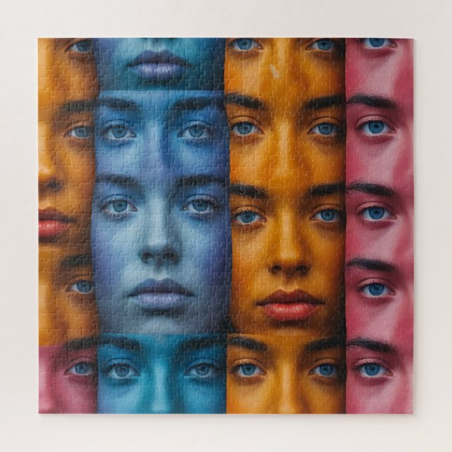 Colorful Faces Pattern Jigsaw Puzzle (Vertical)