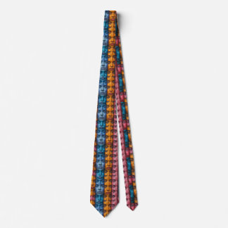 Colorful Faces Pattern Neck Tie