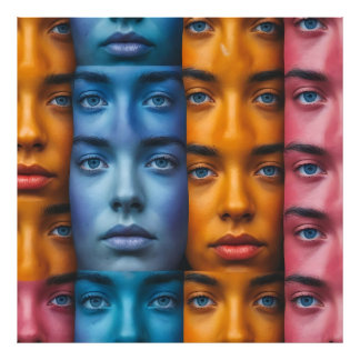 Colorful Faces Pattern Photo Print