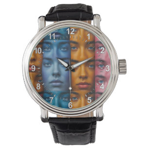 Colorful Faces Pattern Watch