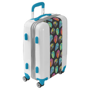 Colorful Faceted Gems Pattern Luggage
