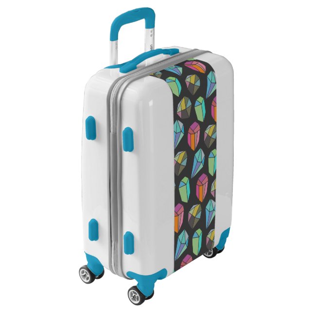 Colorful Faceted Gems Pattern Luggage (Rotated Left)