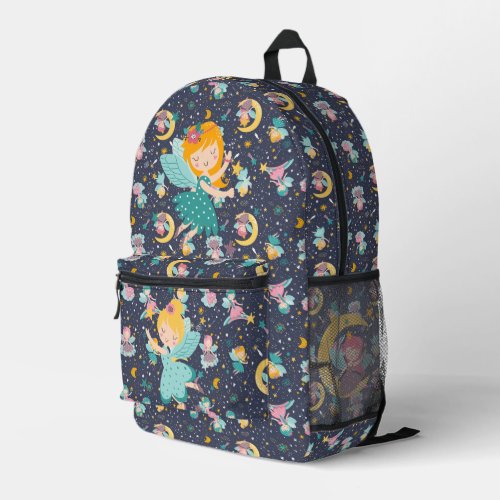 Colorful Fairies unicorn seamless pattern Printed Backpack