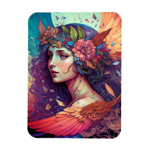 Colorful Fairy Angel Wings Fantasy Art Magnet