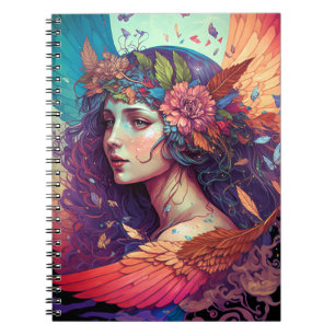 Colorful Fairy Angel Wings Fantasy Art Notebook