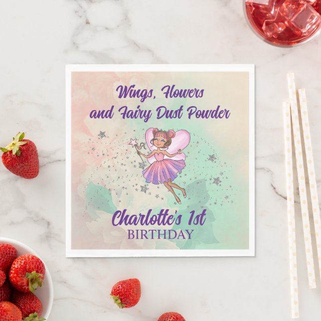 Colorful Fairy Birthday Napkins (Insitu)
