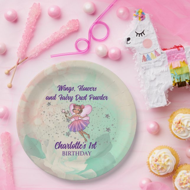 Colorful Fairy Birthday Paper Plates (Party)