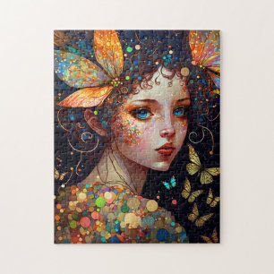 Colorful Fairy Butterflies Fantasy Art Jigsaw Puzzle