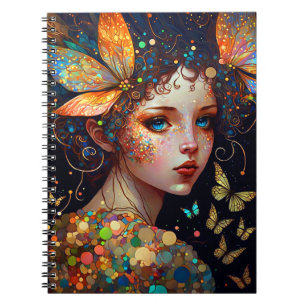 Colorful Fairy Butterflies Fantasy Art Notebook