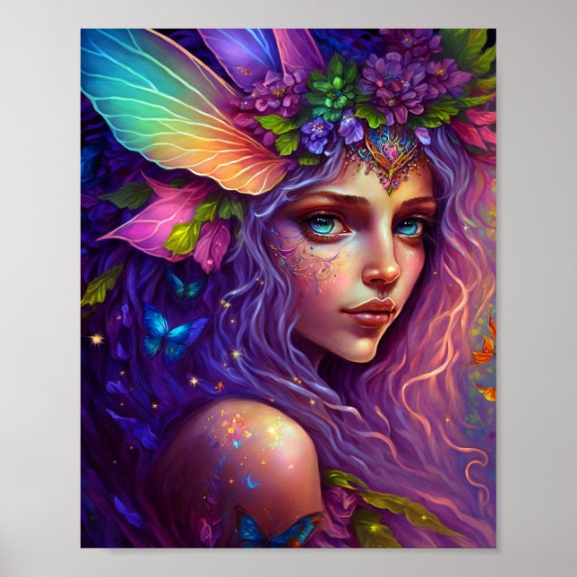Colorful Fairy Fantasy Art Poster (Front)