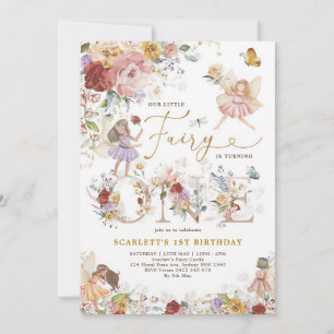 Colorful Fairy First Birthday Garden Bloom Invitation