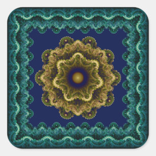 Colorful fairy fractal decoration square sticker