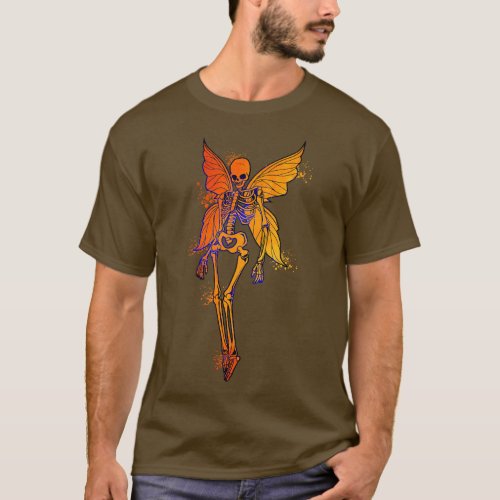 Colorful fairy skeleton with fairy wings Fairycore T_Shirt