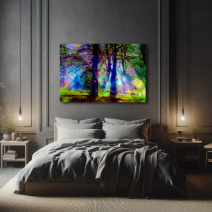 Colorful Fairy Tale Fantasy Forest Art Canvas Print