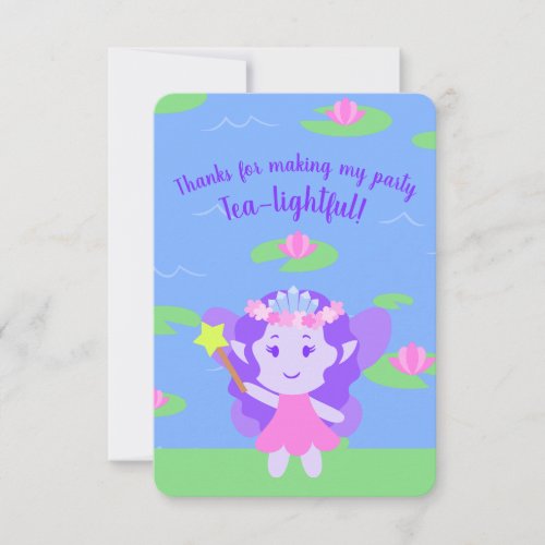 Colorful Fairy Tea Party Funny Thank You Card