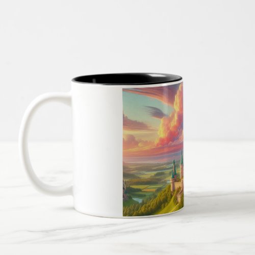 Colorful FairyTale castle Two_Tone Coffee Mug