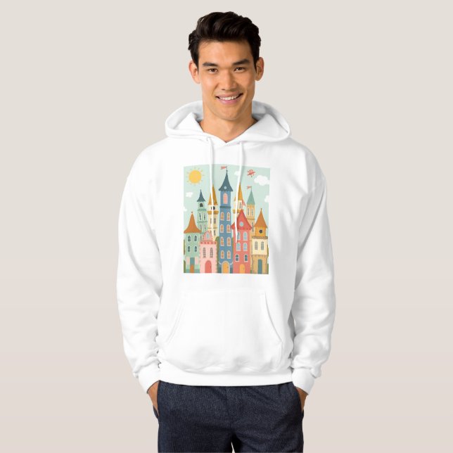Colorful Fairytale City Hoodie (Front Full)